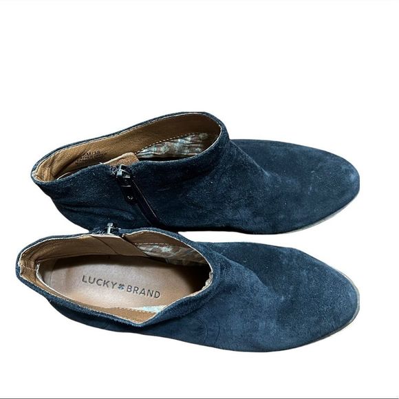Lucky Brand Navy Blue Suede Brolley Booties Sz 8 - Picture 2 of 10